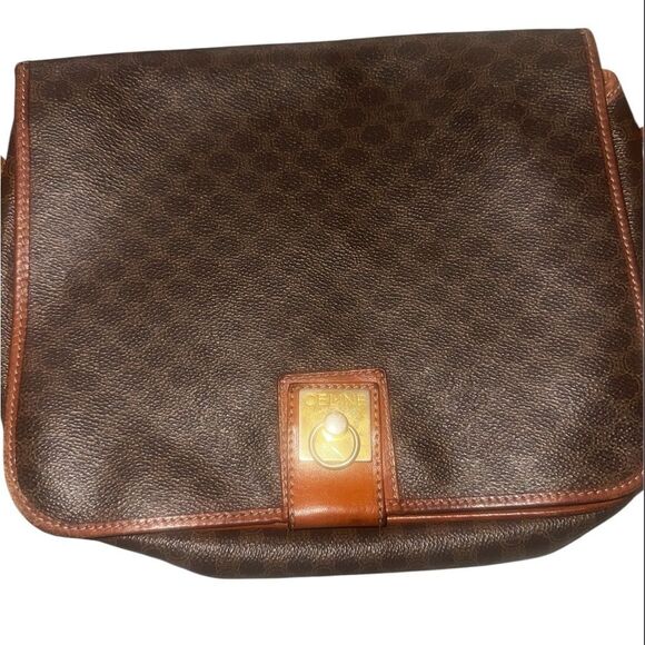 Celine Macadam Brown Leather Shoulder Bag - Picture 3 of 15